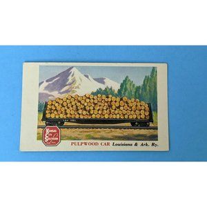 1955 Doeskin Topps Rails And Sails Card #84 Pulpwood Car EX Very Rare!